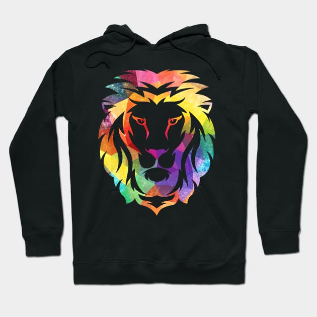 Colorful Lion Head Hoodie by Mila46